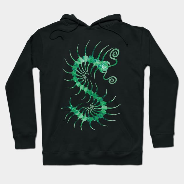 Electric Green Centipede Hoodie by IgorAndMore